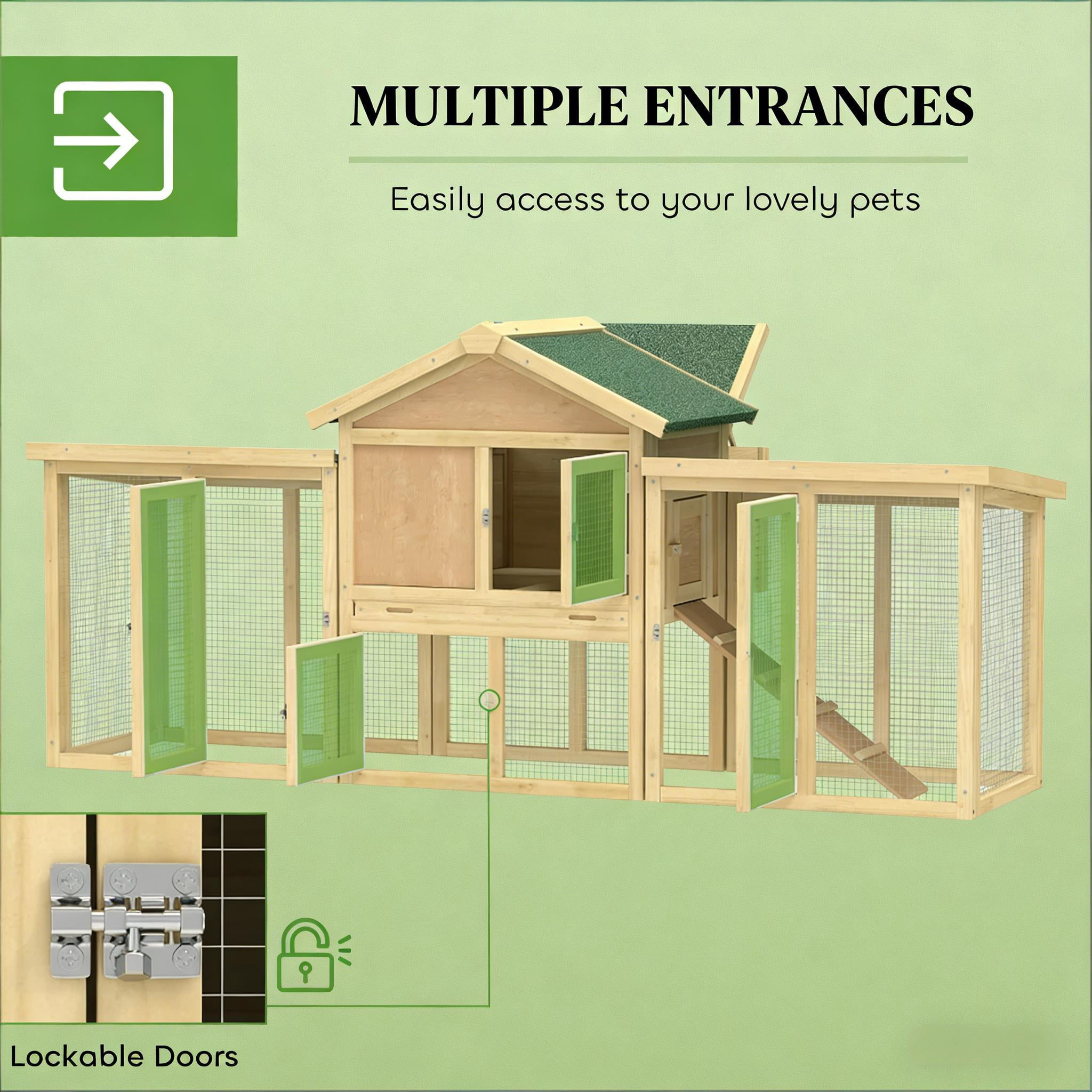 Stable Pet House, Backyard Chicken Coop, Wooden Chicken Coop, Spacious Chicken House