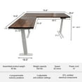 thumbnail image 2 of Stand Up Desk Store Triple Motor Electric L-Shaped Corner Standing Desk with EZ Assemble Frame (White Frame/Solid Walnut Top, 71" W x 71" D), 2 of 2