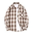 thumbnail image 4 of Fanshiluo Men's Plaid Button Down Collared Shirt, Long Sleeve Loose Fit Casual Top,M,Big and Tall Men, 4 of 6