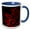 Blue/White, variant on 3drose, Pretty Bright Red Double Flourishes Against a Black Background, 11oz Two-tone Red Mug