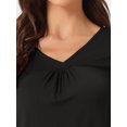 thumbnail image 4 of DARING DIVA Women's V-Neck Pajama Shorts Sleeves Tops Lounge Sleepwear XS Black, 4 of 5