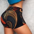 thumbnail image 4 of Balery Fiery Floral Pattern Printed Workout Shorts for Women Seamless Scrunch Short Gym Yoga Running Sport Active Exercise Fitness Shorts-XX-Large, 4 of 8