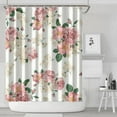 thumbnail image 2 of Spring Floral Blossom and Tropical Leaf Shower Curtain 72x84 Inches, Colorful Nature Decor, 2 of 5