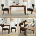 thumbnail image 3 of Set of 2 Modern Armless Dining Chairs in Linen Fabric with Curved Backrest and Solid Wooden Legs for Living Room，Black, 3 of 17