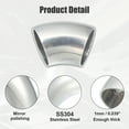 thumbnail image 4 of Unique Bargains 2pcs OD 1 Inch 45 Degree SS304 Stainless Steel Bend Tube Exhaust Elbow Pipe for Car Silver Tone, 4 of 6