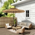 thumbnail image 4 of Mondawe 9FT Thatched Tiki Umbrella, Hawaiian Style Beach Umbrella with Crank for Tiki Bar, Pool, Patio, Beach,Brown, 4 of 8