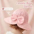 thumbnail image 5 of Tigivemen Baby Sun Hat Toddler Girls Fisherman Bucket Hats with Lace Bow Summer Outdoor Sunhats Pink Size 1-3 Years, 5 of 8