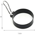 thumbnail image 3 of 2pcs Silicone Sandwich Form Breakfast Mould Round Non-sticky Steel Diy Cooking Fired Tools Pancake Kitchen Stick for Egg Maker Fried Ring Rings Non Frying .cm Tool Stainless Black, 3 of 5