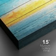 thumbnail image 4 of PixonSign Canvas Print Wall Art Wood Panel Style Blue & Orange Sea Horizon Nature Wilderness Illustrations Modern Art Contemporary Scenic Colorful Multicolor Ultra for Living Room, Bedroom - 32"x48", 4 of 5