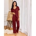 thumbnail image 2 of Ekouaer Womens Pajama Sets 2 Piece Lounge Set Soft Pajamas for Women Set Short Sleeve and Long Pants Pjs with Pockets, 2 of 6