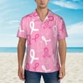 thumbnail image 2 of Disketp Hawaiian Shirts For Men,Breast Cancer Awareness Print Mens Casual Short Sleeve Button Down Shirts Beach Shirt, 2 of 7