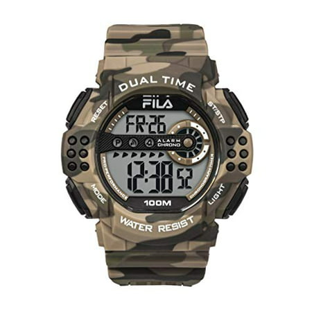 FILA Filactive Unisex Camo Digital Watch 38-171-001 | Date Tracker | Alarm | Backlight | Stopwatch (Brown Camo)