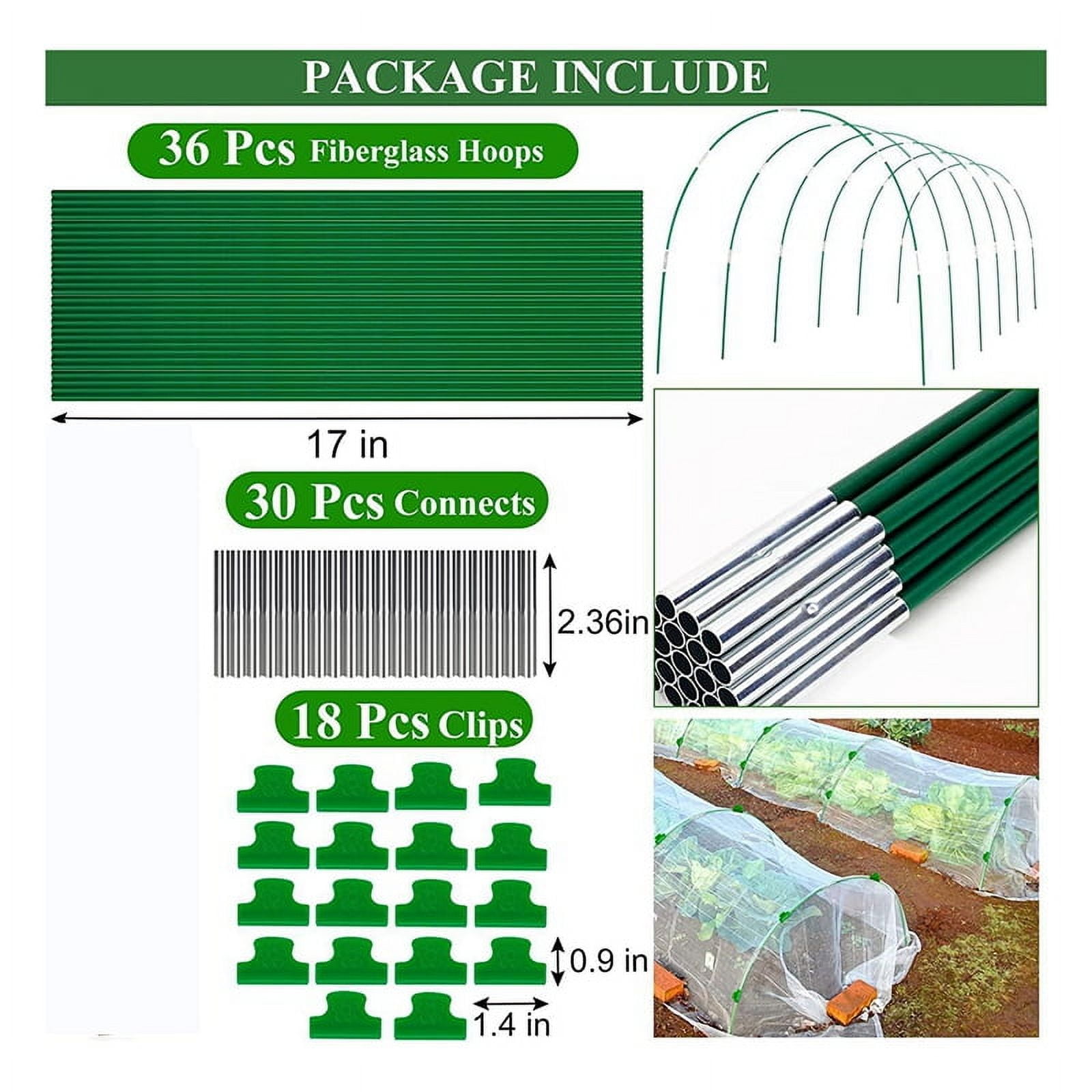 Garden Hoops for Raised Bed, 6 Sets of 8FT Long Greenhouse Hoops Grow Tunnel, Rust-Free Fiberglass Support Hoops Frame