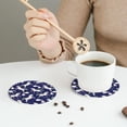 thumbnail image 3 of Leather Coasters with Heat-resistant for Drinks, Cartoon Cute Rainbow White Horse -标题2 Round Shape, 3 of 5