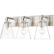 3 Light Vanity Light Fixture in Transitional Style-10 inches Tall and 23 inches Wide-Brushed Nickel Finish Bailey Street Home 372-Bel-4652283
