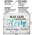 thumbnail image 3 of Zomyto Printed Wood Plaque Sign Wall Hanging, Home Wall Decor May God Bless This Home And All Who Enter Rustic Hanging Wall Plaque Wood Signs, Blessed Family Sign, 3 of 5
