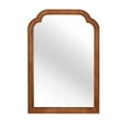 thumbnail image 4 of Wall Mirror Yellowish Brown Color 20" x 30" Solid Wood Frame Rounded Corner Decorative Mirror, For Bedroom, Bathroom, Living Room, Entryway,Decorative Wall Mirror, 4 of 7
