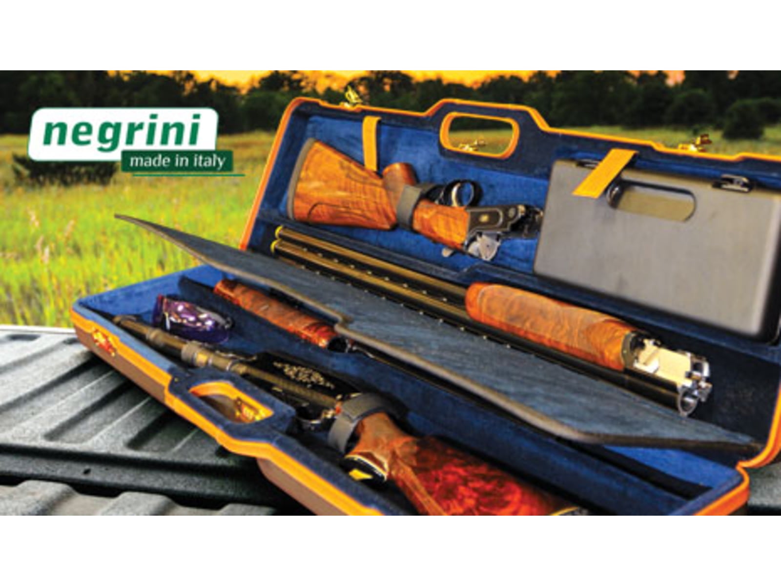 Negrini UNICASE Two Shotgun Travel Case, Navy/Navy, L37.75in x H10.6in x D4.9in