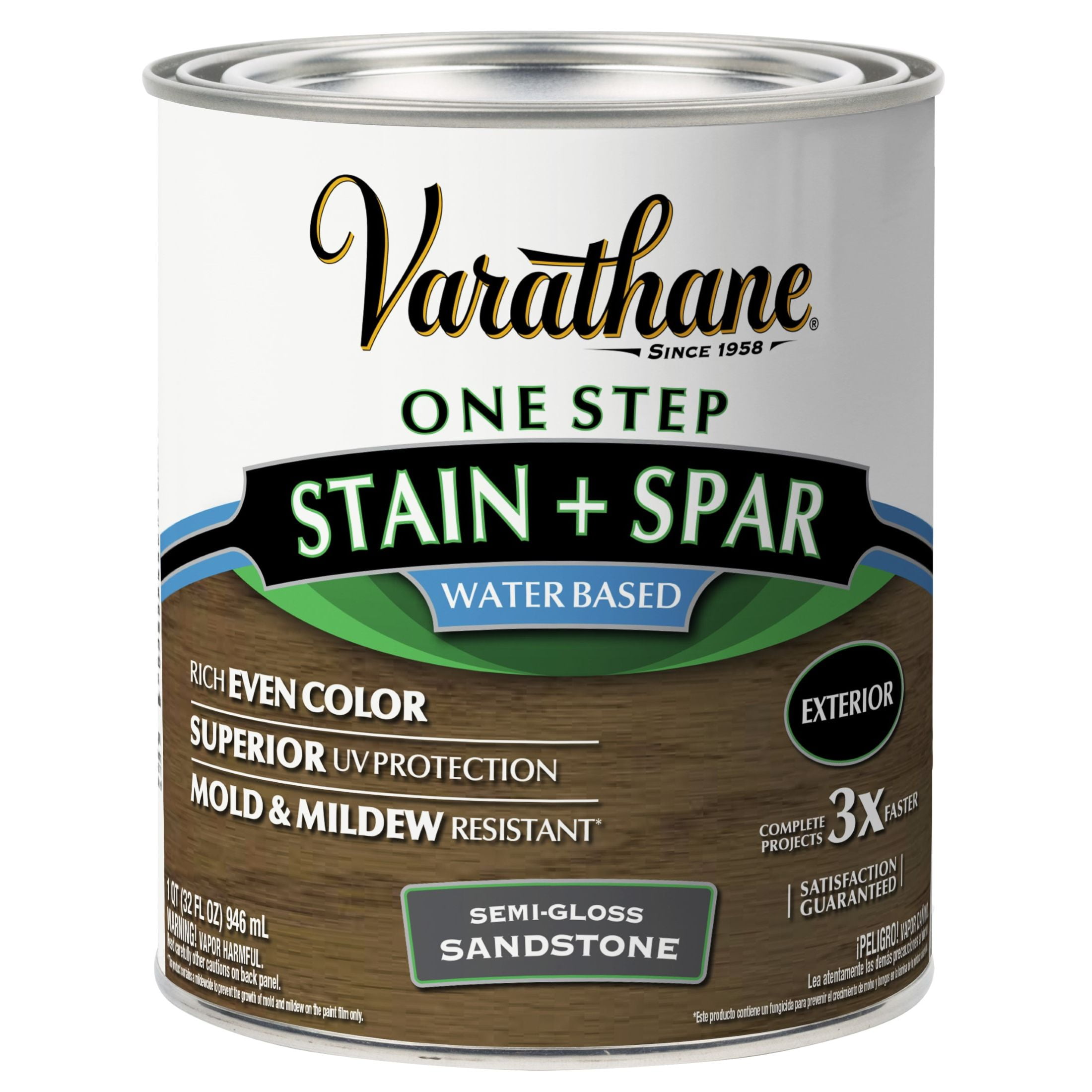 2 Pack, Sandstone, Varathane One Step Wood Stain + Spar Water-Based Urethane-388143, Quart