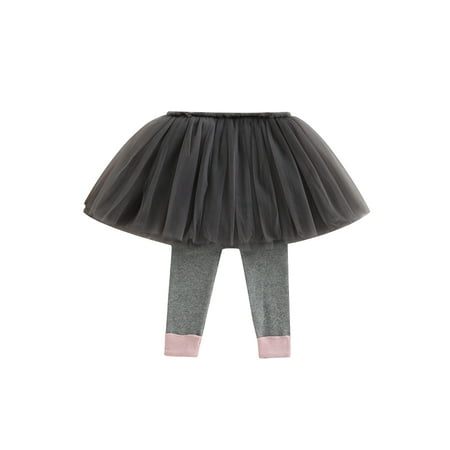 

EYIIYE Toddler Kids Girls Spring Fall Casual Trouser Skirt Solid Color Elastic Band Mesh Patchwork Culottes Pants 6 Monrhs-5 Years