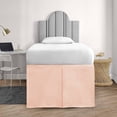 thumbnail image 3 of 46 Inch Drop Twin XL Size Dorm Bed Peach Solid Bed Skirt Lightweight Pleated Pattern Split Corner Premium Hotal Quality With Flexible Elastic & Fade Resistent, 3 of 6