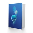 thumbnail image 2 of Celestial Galaxy Stars Jellyfish Combined Blue Greetings Card Plus Envelope Blank inside, 2 of 3