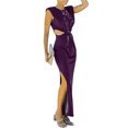 thumbnail image 4 of SAYOO Vestido de Verano para Mujer con Abertura Larga 2022, Color sólido Liso Sin Mangas con Cuello en O Irregular Dividido Vestido Hueco, Fiesta de Verano para Mujer/Club/Bar Estilo Trajes Largos SAYOO  casual, 4 of 6