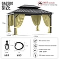thumbnail image 2 of Pakunoda 11.5' X 6.5' Gazebo Universal Replacement Privacy 4-Panel Curtains, Waterproof Outdoor Curtains Light Yellow Sidewall with Zipper for Patio Garden Backyard 10' X 13' Gazebo, Curtain Only, 2 of 8