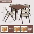 thumbnail image 2 of Costway Kitchen Table Set for 4 Expandable Dining Table with 4 Upholstered Folding Chairs, 2 of 6