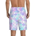 thumbnail image 3 of Naloa Rainbow Scales Men's Short Pajama Pants, Lounge Comfort Shorts with Elasticized Waistband and Side Pockets - Medium, 3 of 9