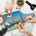 thumbnail image 4 of Landscape Cutting Board, Panoramic View of Golden Gate Bridge San Francisco Coastline Nature Seascape, Tempered Glass Cutting and Serving Board, Wine Bottle Shape, Blue Turquoise, by Ambesonne, 4 of 5