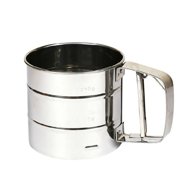 Flour Shaker Handheld Sieve Cup Stainless Steel Mesh Baking Cake Powder