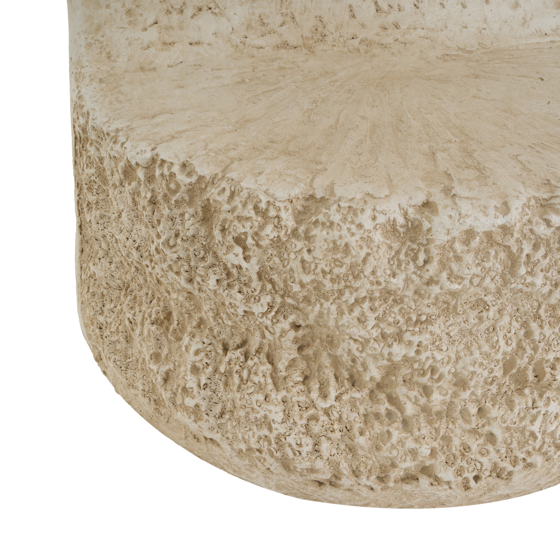 Christopher Knight Home Outdoor Round MGO Accent Side Table, Travertine-Look Coastal Design, Beige