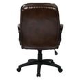 thumbnail image 3 of Faux Leather Chocolate Brown Managers Chair with Padded Arms, 3 of 7