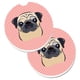 thumbnail image 1 of Juego de 2 posavasos para coche Caroline's Treasures Checkerboard Pink Fawn Pug BB1262CARC multicolor, 1 of 1