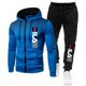 thumbnail image 4 of Chándal de dos piezas para hombre, chándal de manga larga con cremallera y estampado, Abrigo con capucha y pantalones largos de chándal, ropa deportiva para exteriores, Otoño e Invierno, 4 of 4