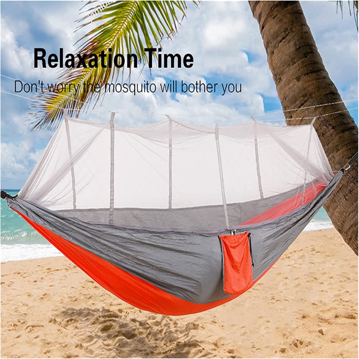2 Person Hammocks with Net, Waterproof Lightweight Portable Hammock for Hiking Outdoor Travel Beach Backyard
