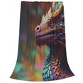 thumbnail image 2 of Balery Rainbow Scales Fantasy Dragon Manta de Felpa Suave y Acogedora – Cobija de Franela Aterciopelada para Cama, Lavable y Cálida para Sofá, Mascotas, Transpirable-40"x30", 2 of 7