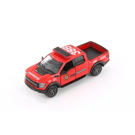 2022 Ford F-50 Raptor Pickup Truck - Firefighter, Red - Kinsmart 3001DPR - 1/78 Scale Diecast Car