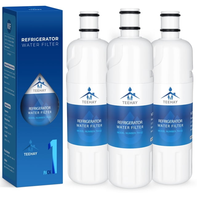 Filtro de agua TEEHAY TH-02, paquete de 3, compatible con Whirlpool