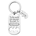 thumbnail image 2 of Gifts for Dad Keychain from Daughter Son Stainless Steel Present for Fathers Day Birthday Christmas Super Dad Engraved Message Appreciation Gift, 2 of 5