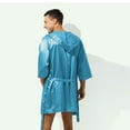 thumbnail image 3 of Agkizg Plus Size Men's Silk Satin Bathrobe,Long Robes for Men's House Robes,Mens Solid Color Lightweight Short Sleeve Plus Size Pajamas with Straps Sleepwear Loungewear Home Wear, 3 of 3