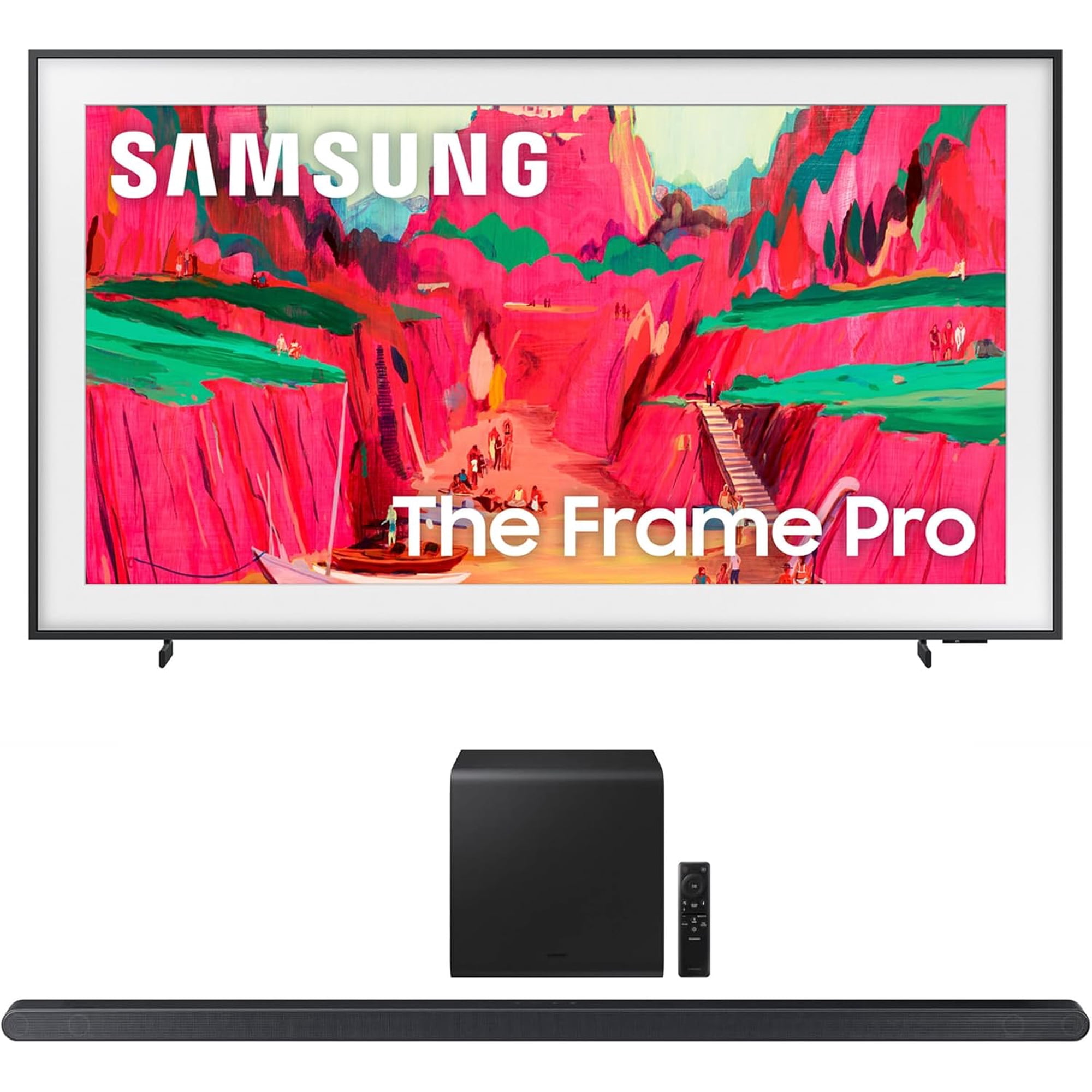 Samsung QN65LS03FWFXZA 65 Inch The Frame Wireless 4K Neo QLED TV with a Samsung HW-S800D 3.1.2 Ch Soundbar and Subwoofer with Dolby Atmos (2025)