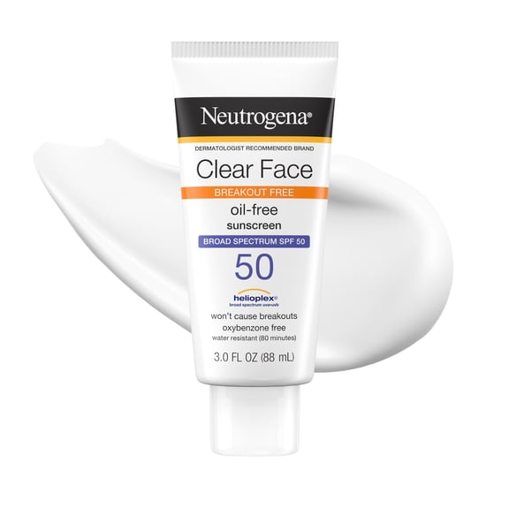 Neutrogena Clear Face Sunscreen Lotion SPF 50, 3 fl oz