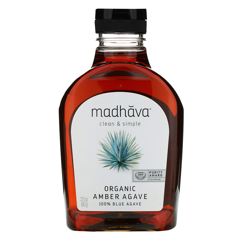 Madhava Natural Sweeteners, Organic Amber Raw Blue Agave, 23.5 oz Pack of 2