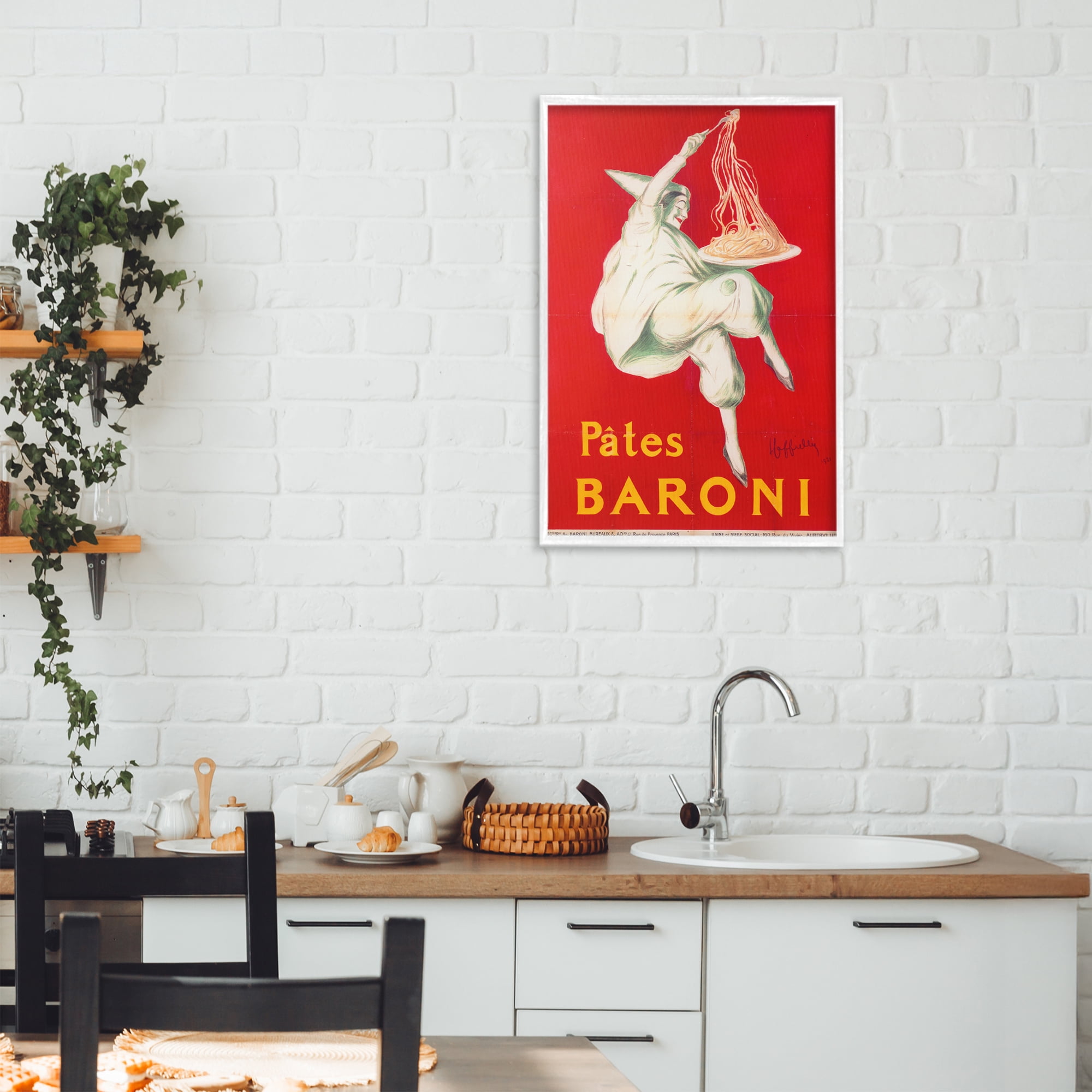 Stupell Industries Pates Baroni Advertisement White Framed Giclee Art, design by Vintage Hustle