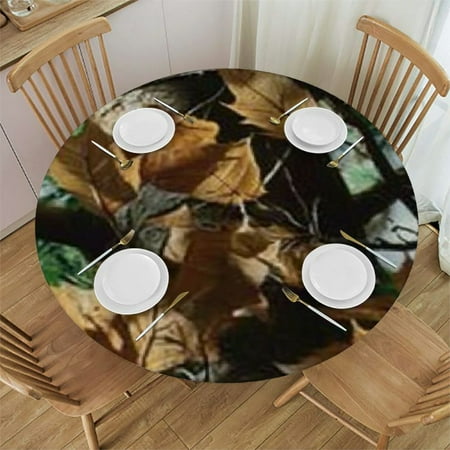 

Patifu Leaves Theme Round Tablecloth Stain-Resistant and Washable 100% Polyester Waterproof Tablecloth for Indoor and Outdoor Use 42 -46