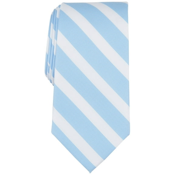 Club Room Mens Regular fit Tie Necktie One Size Light Blue White Striped