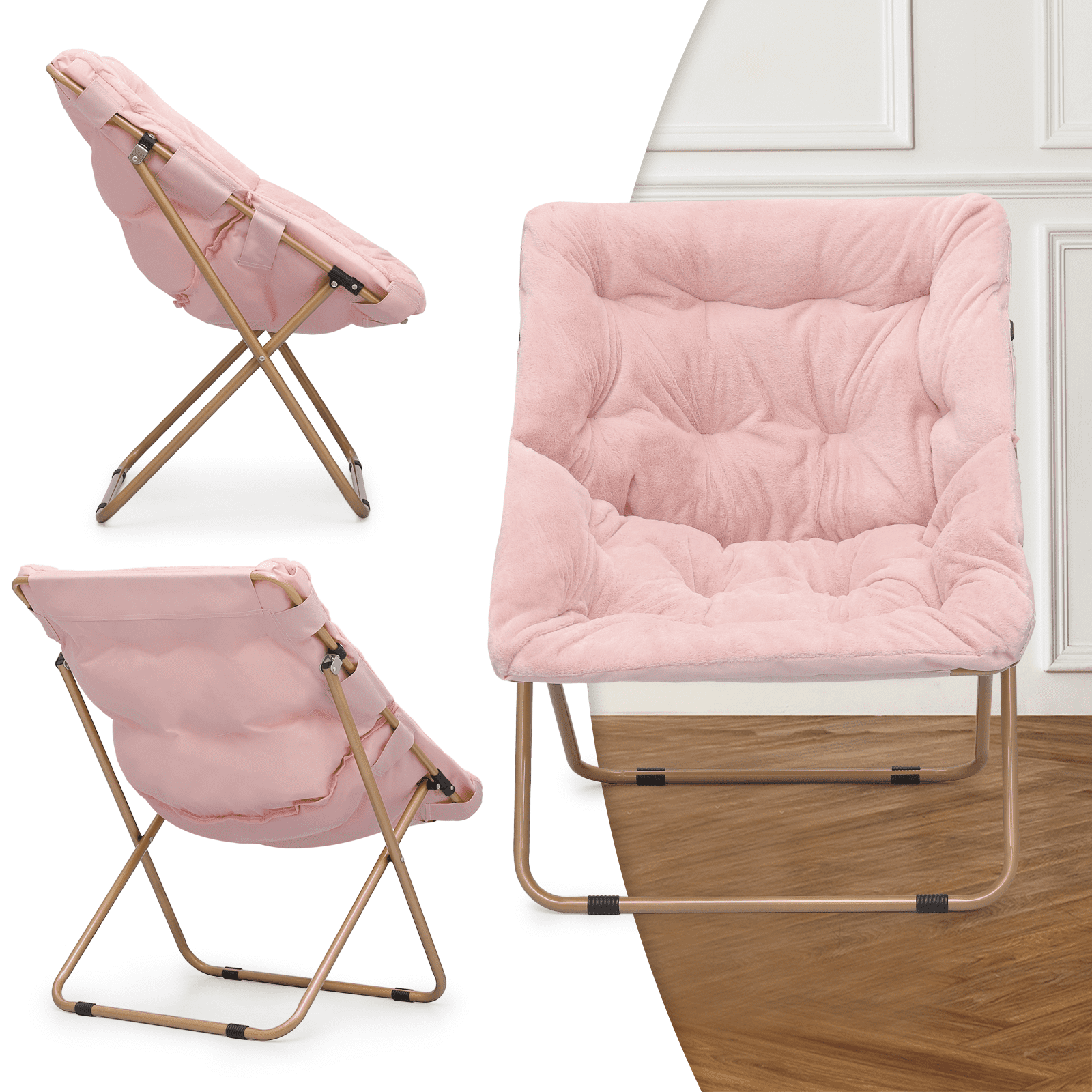 Blush pink 2024 folding chair