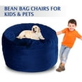 thumbnail image 3 of 3FT Bean Bag Chair Bean Bag Chairs for Adults Bean Bag with Filler Big Beanbag Chair for Gaming Large Memory Foam Bean Bags with Dutch Velet Cover for Living Room Bedroom, (36×36×24")-Blue, 3 of 7